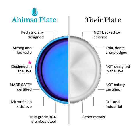 Ahimsa dishwasher-safe plate makes cleanup quick and easy.