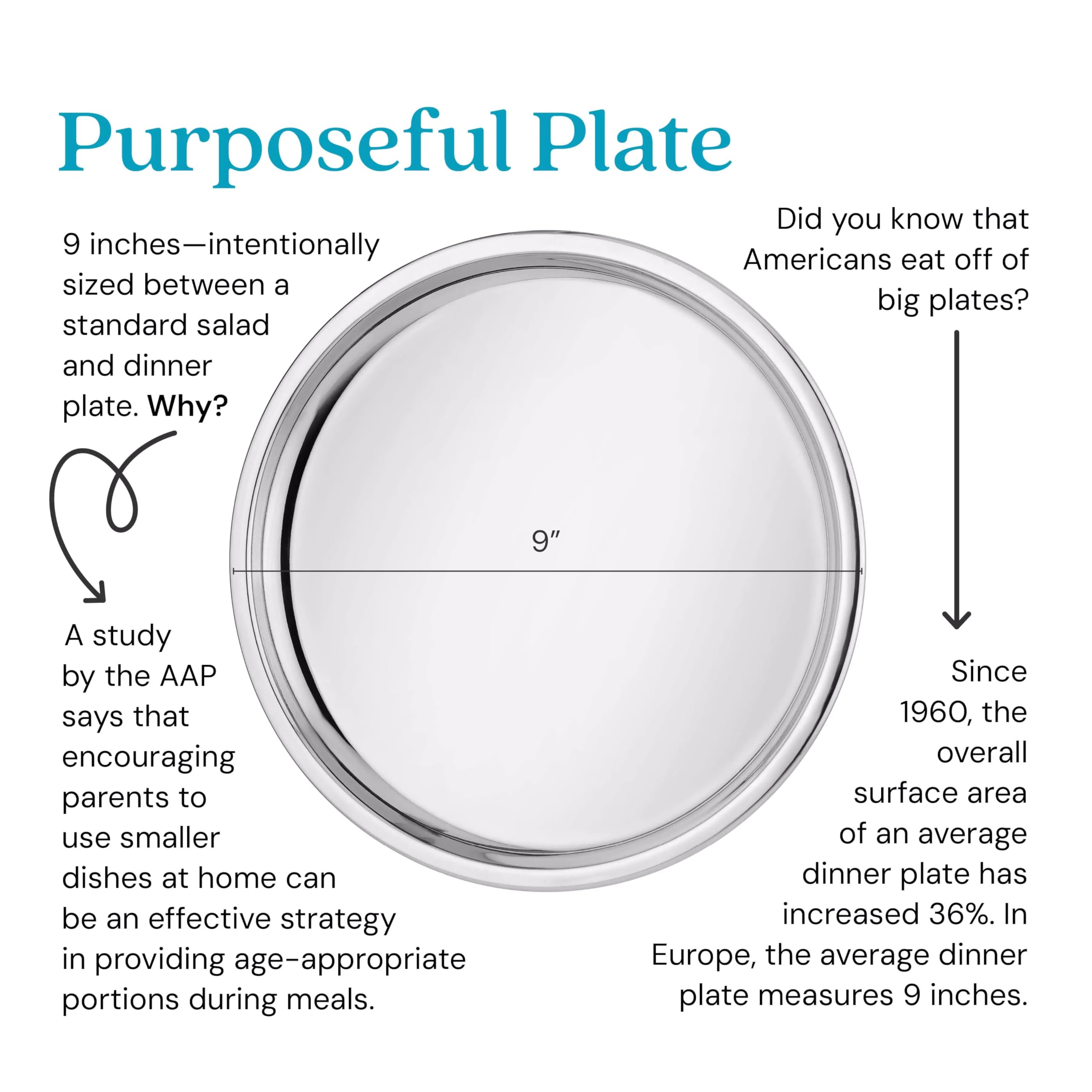 Ahimsa plate featuring a mirror-polished finish for a premium look at family dinners.