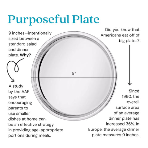 Ahimsa plate featuring a mirror-polished finish for a premium look at family dinners.