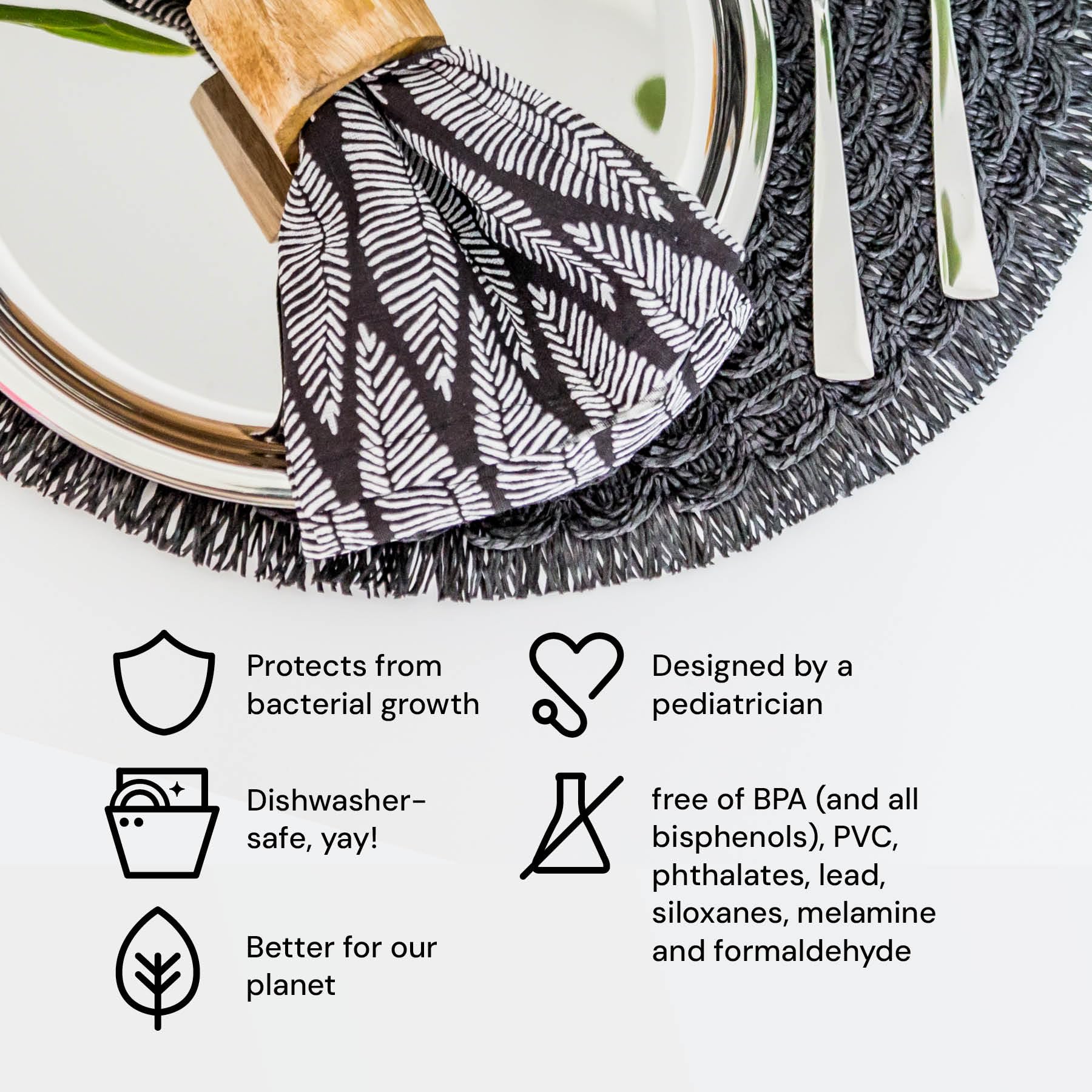 Ahimsa pediatrician-designed plate uses safe materials for non-toxic, plastic-free meals.