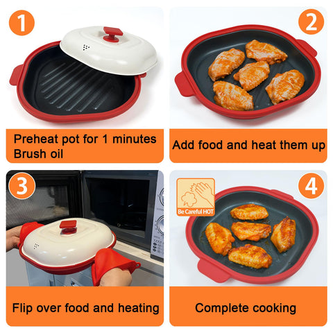 AHJ compact, portable microwave griller ideal for travel and dorm rooms.