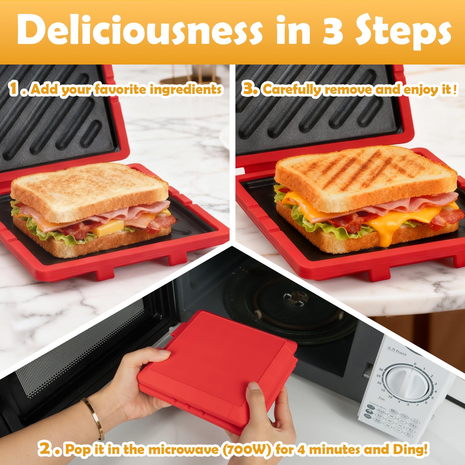 AHJ microwave grill crispy demonstrates even heating across bread