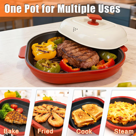 AHJ non-stick coating ensures easy cleanup after grilling in the microwave.