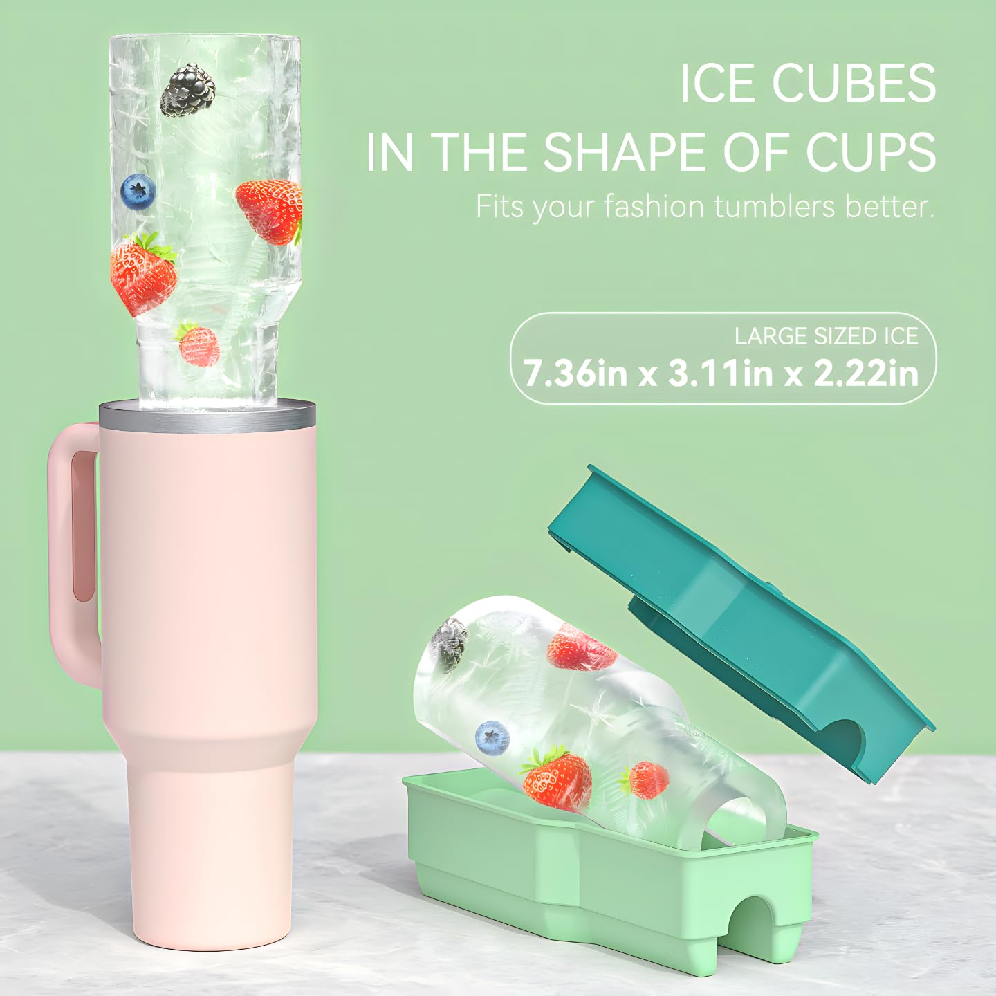 Ahorasky silicone cylinder ice mold highlighting easy-fill design for mess-free chilling