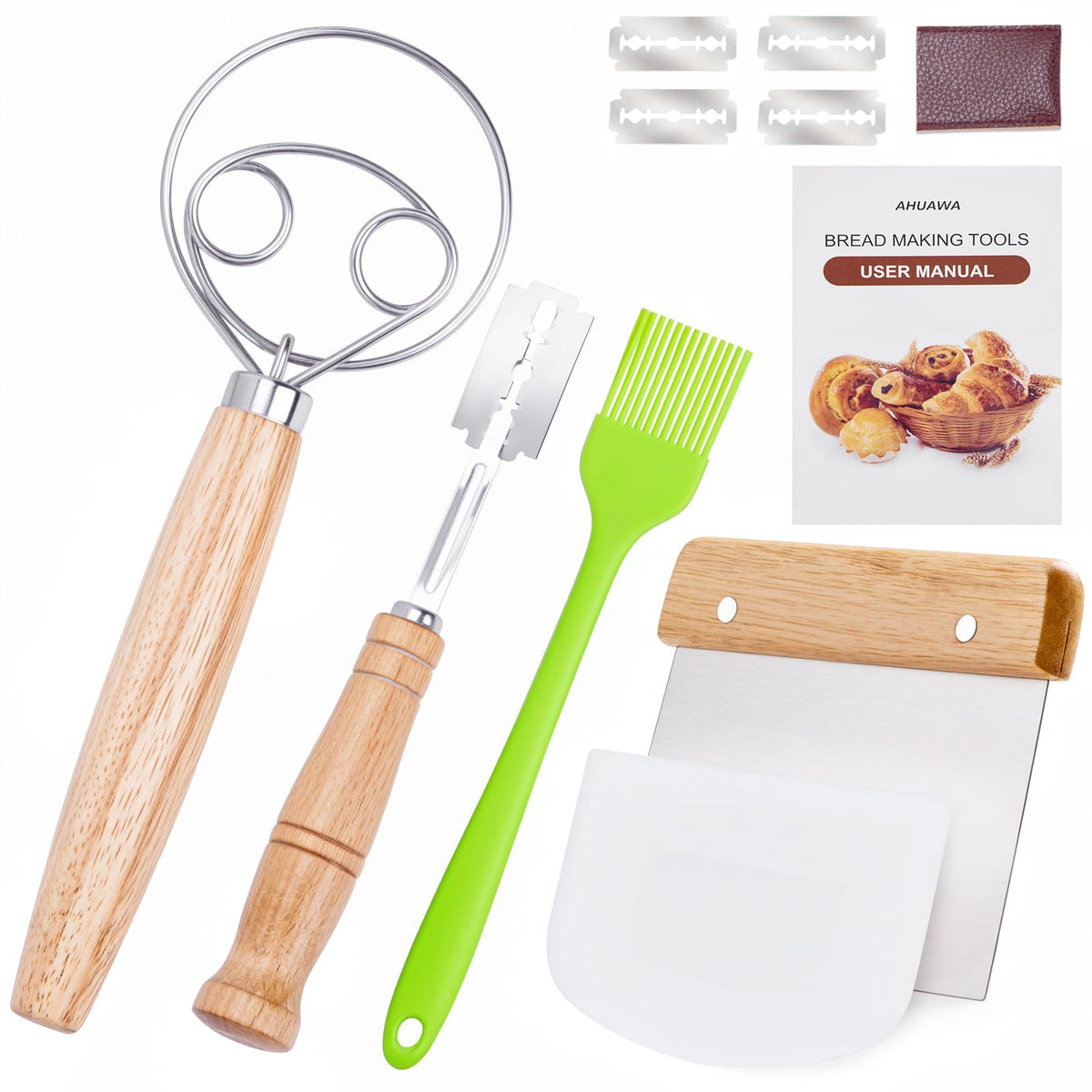 AHUAWA Danish dough whisk for fast, even dough mixing.