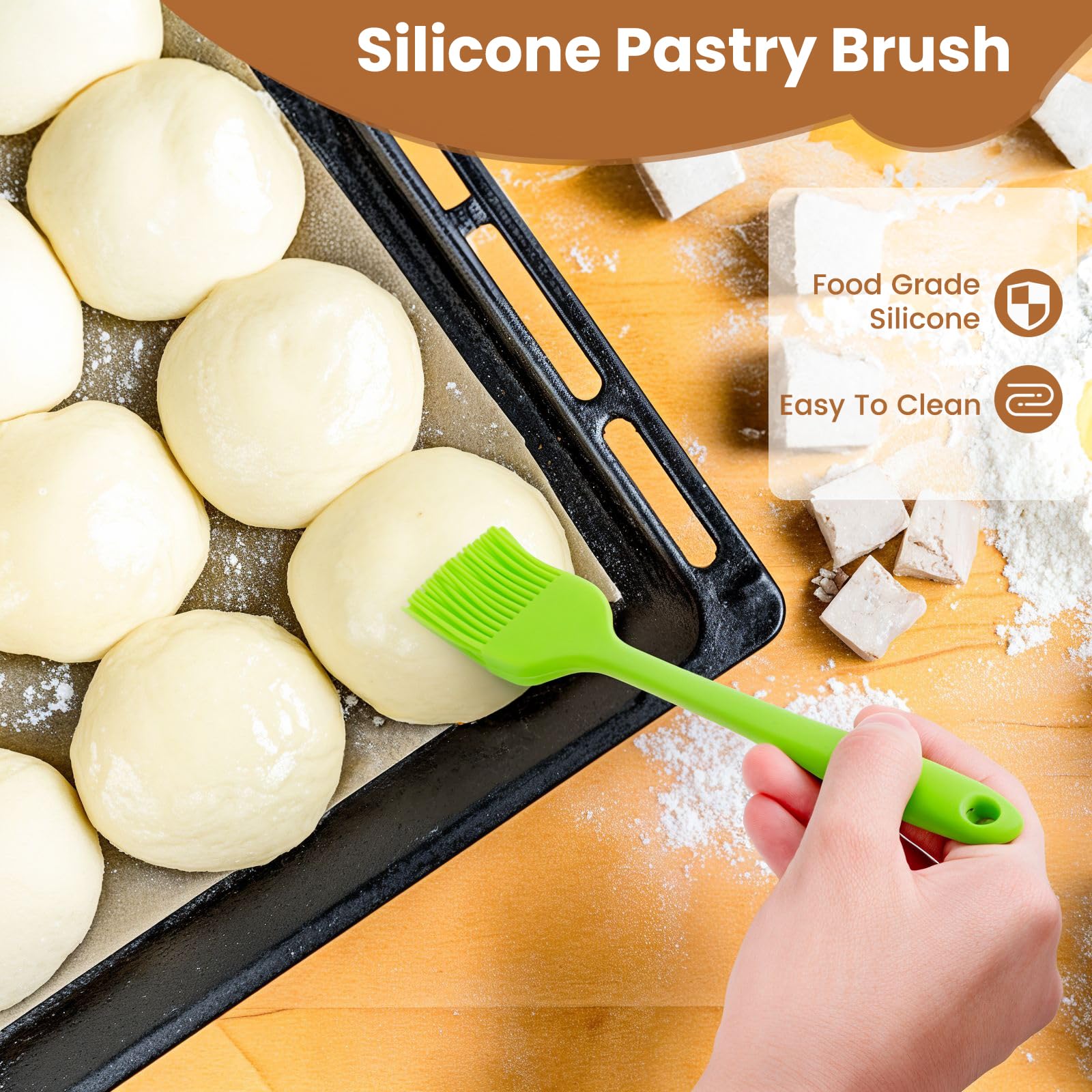 AHUAWA pastry brush for even glaze and pastry prep.