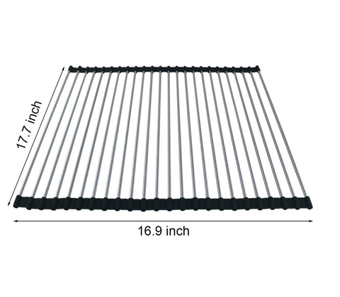 Ahyuan roll-up dish drying rack resists heat up to 450°F during hot-water washing.