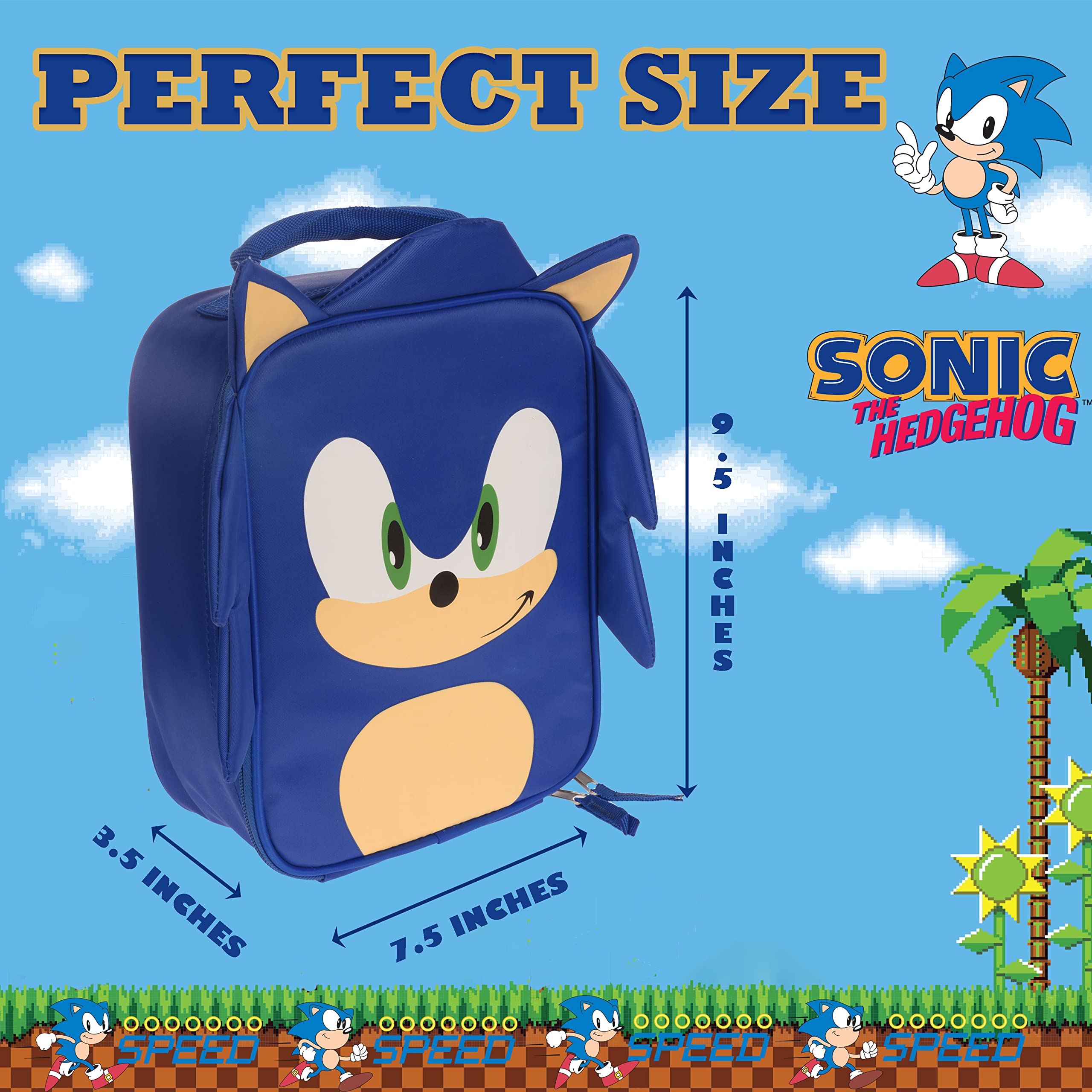 Top padded handle eases carrying for kids and caregivers