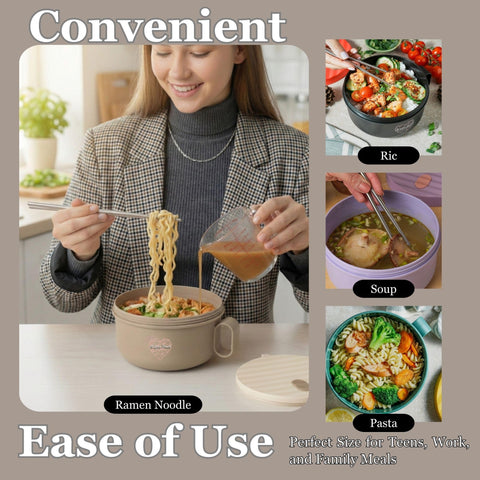 AI LOVE PEACE ramen bowl portable lunch option for office.