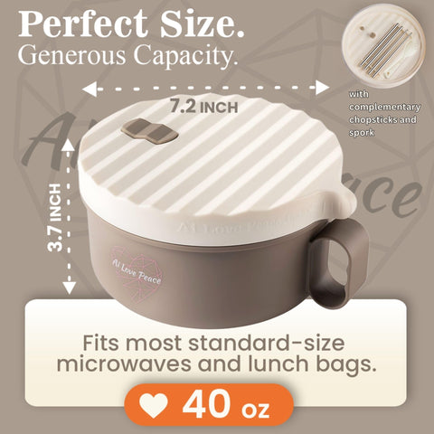 AI LOVE PEACE ramen bowl dishwasher-safe for simple cleanup.