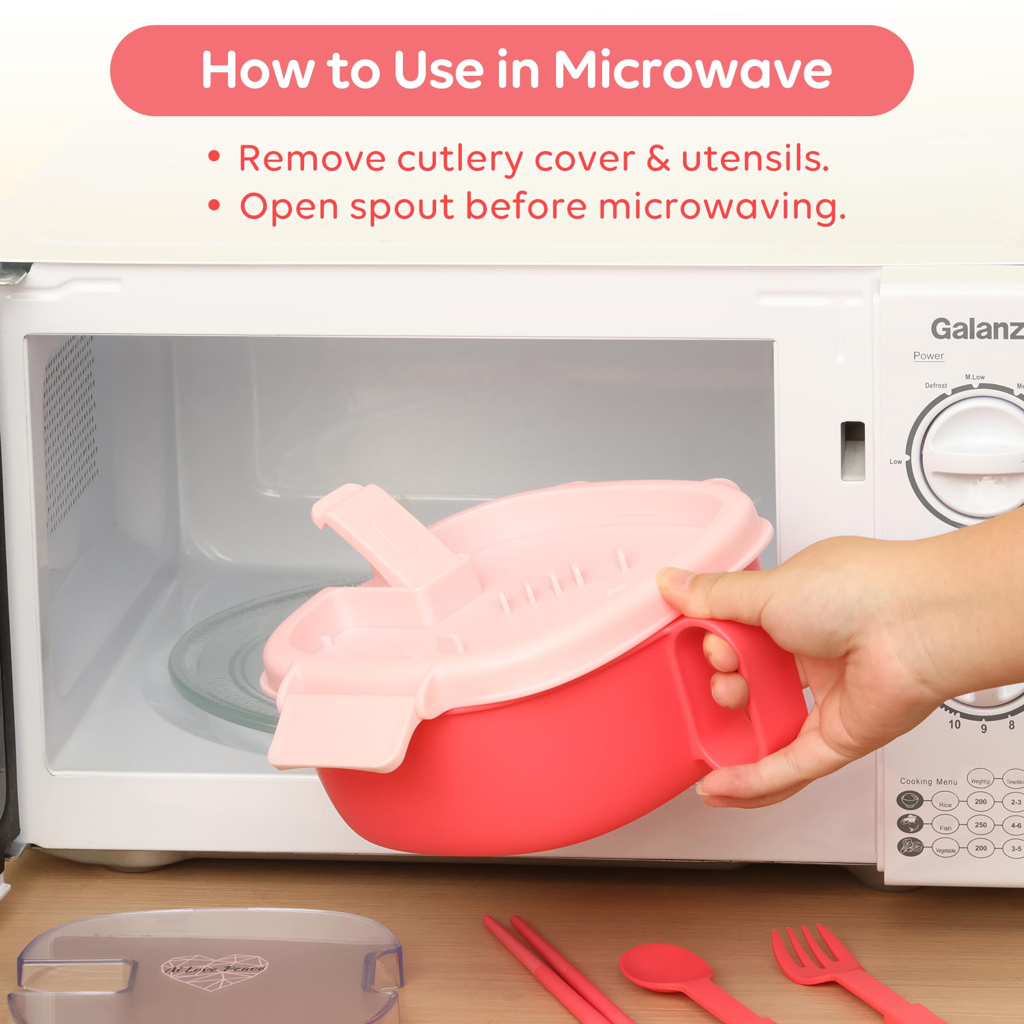 AI LOVE PEACE travel-friendly ramen bowl suits dorms, offices, and busy days.
