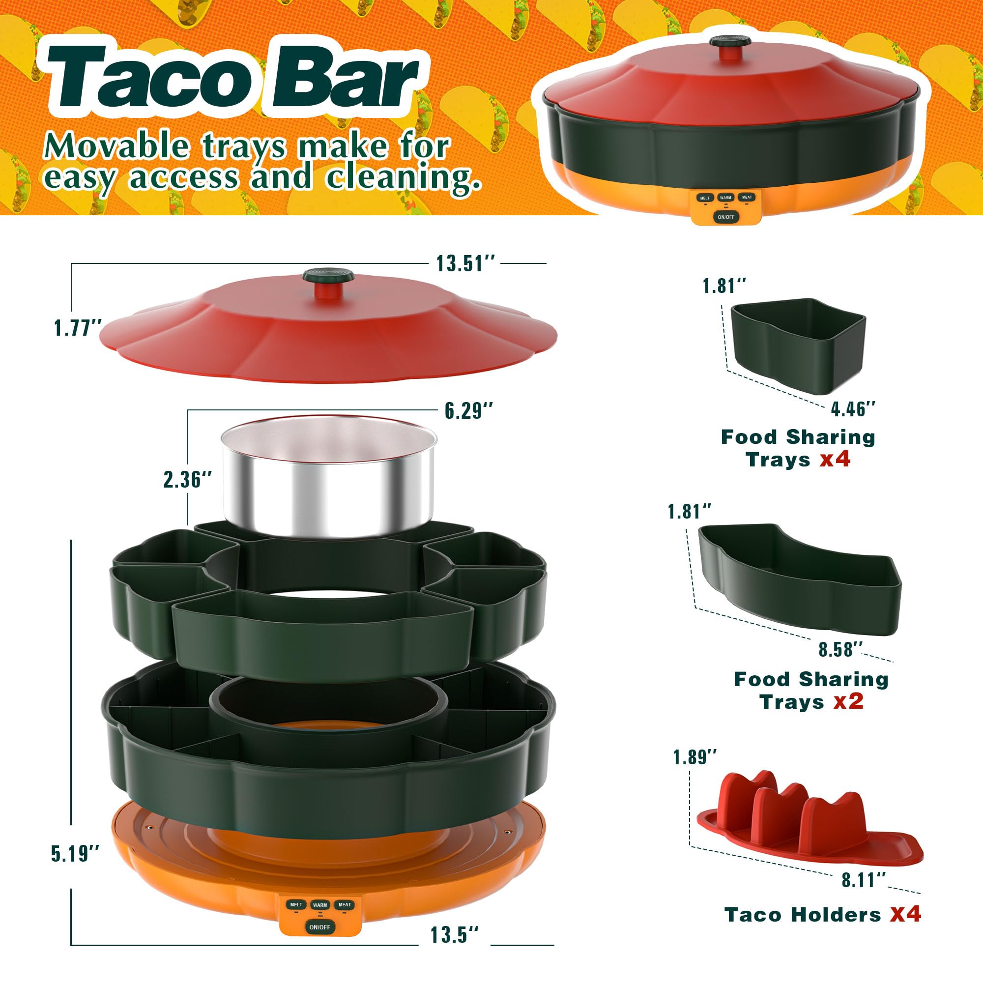 AIBAOLAO 33oz heated pot maintains warm sauces and fillings