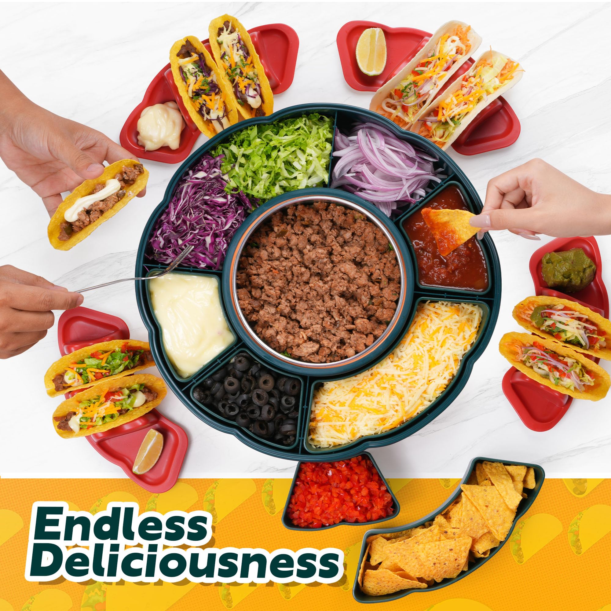 AIBAOLAO lazy susan taco bar design for convenient sharing