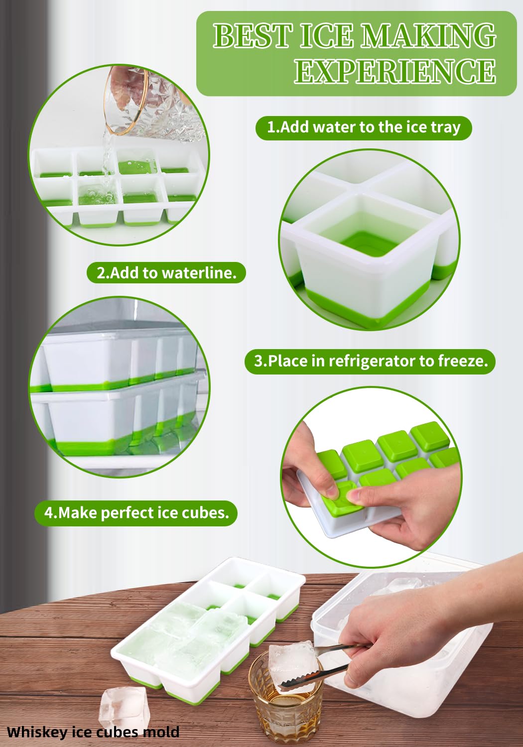 Aibirui crystal-clear ice for cocktails, coffee, and fruit cubes during gatherings.