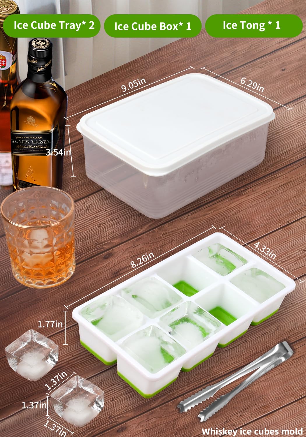 Aibirui deep 1.8-inch cube design slows melt, keeping drinks cooler longer.