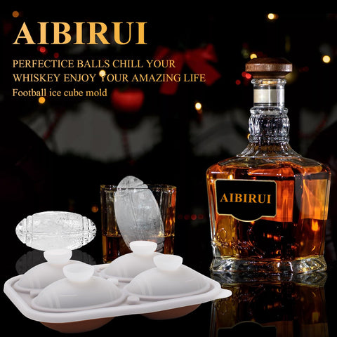 Aibirui football ice cube mold adds party flair to Super Bowl gatherings.