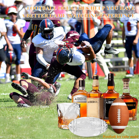 Aibirui football-shaped ice cubes suit whiskey, bourbon, and cocktails.