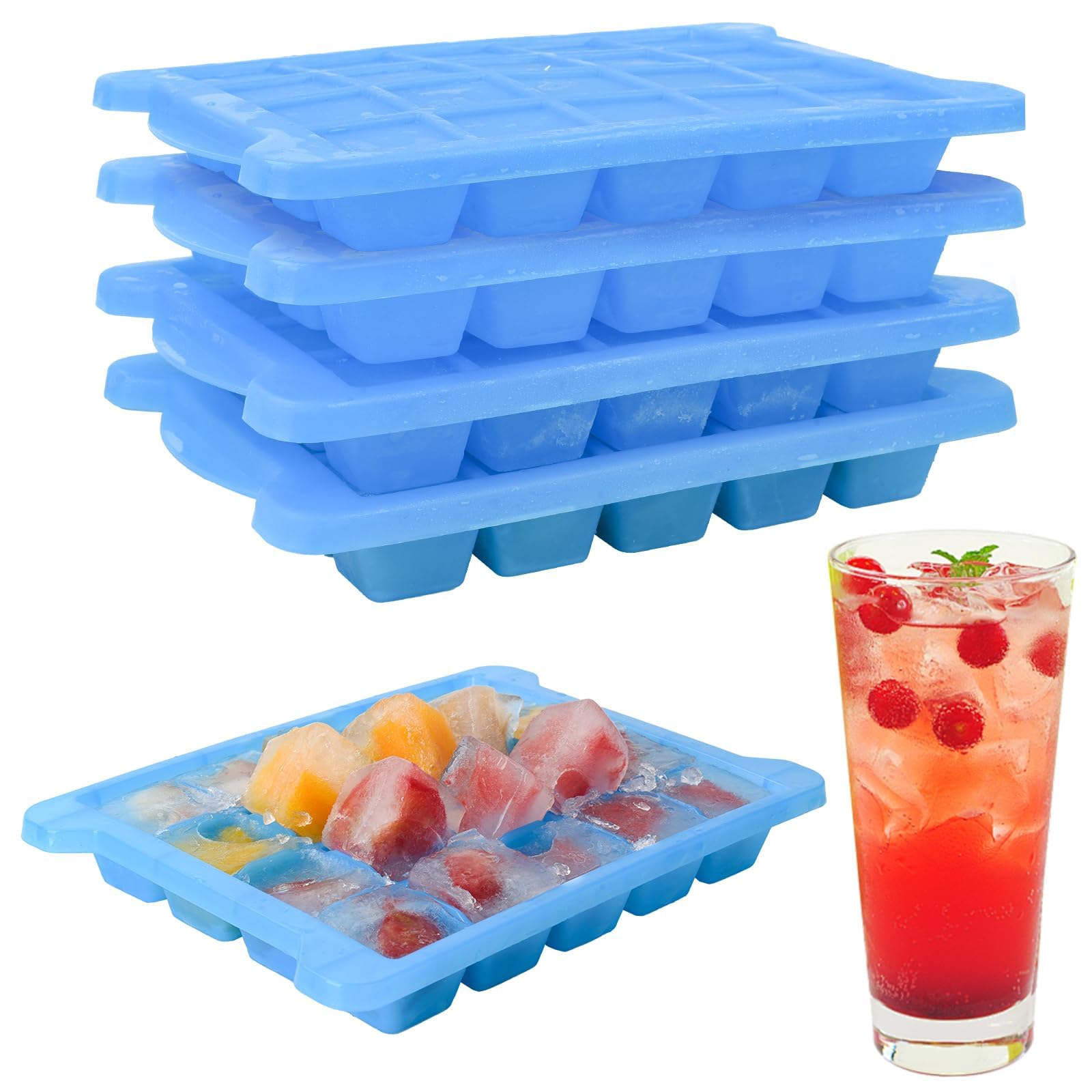 Aibirui mini ice cube tray with lid for easy release and storage.