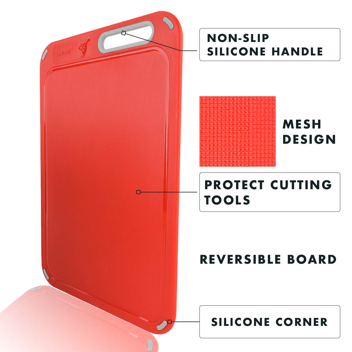 Aichoof blue board for fish and seafood, keeps odors contained.