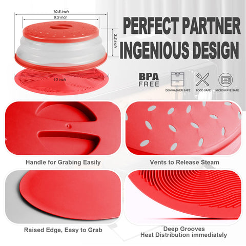 Aidacom 10.5-inch diameter cover fits most bowls for mess-free heating