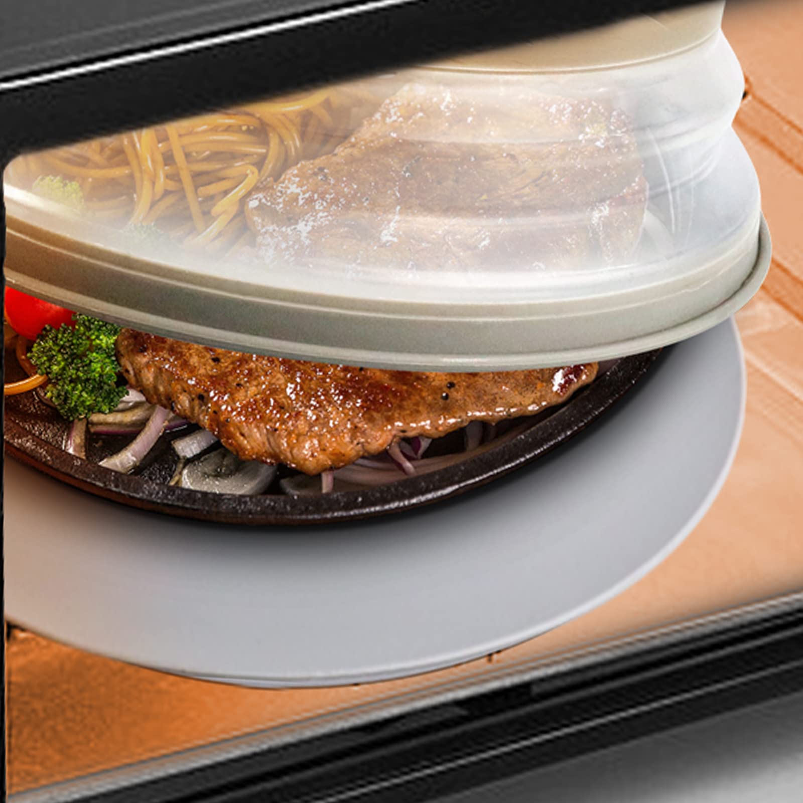 Aidacom dishwasher-safe microwave cover and mat for simple cleanup