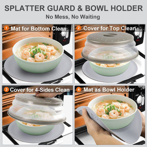 Aidacom microwave cover splatter guard protects counters from splashes