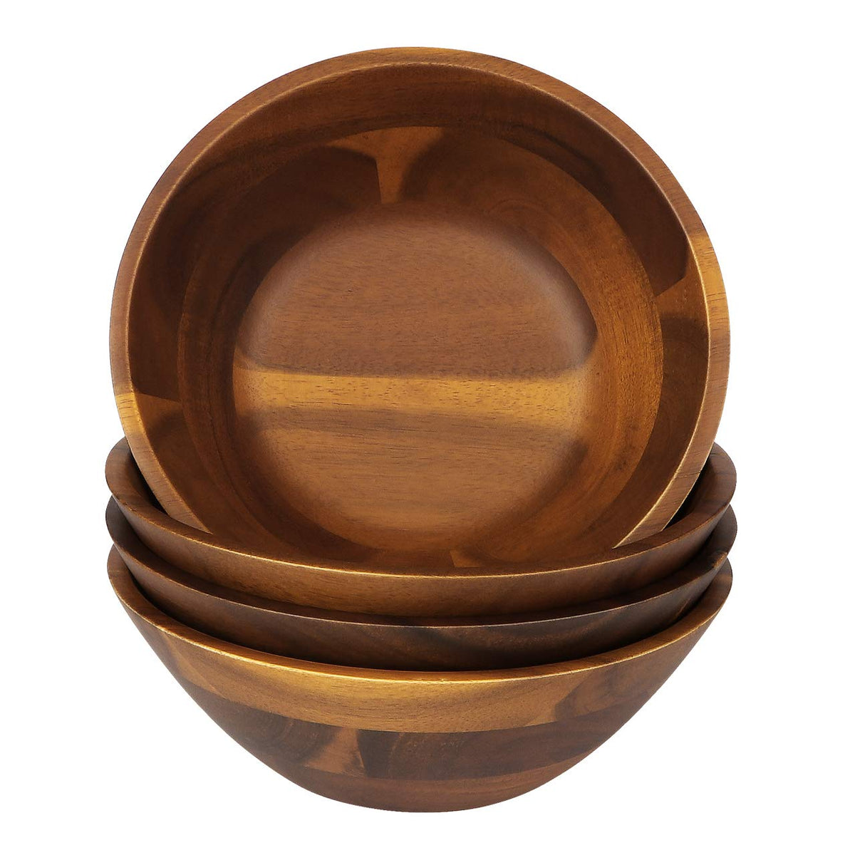 AIDEA Acacia bowls top view showing uniform 7-inch size for salads