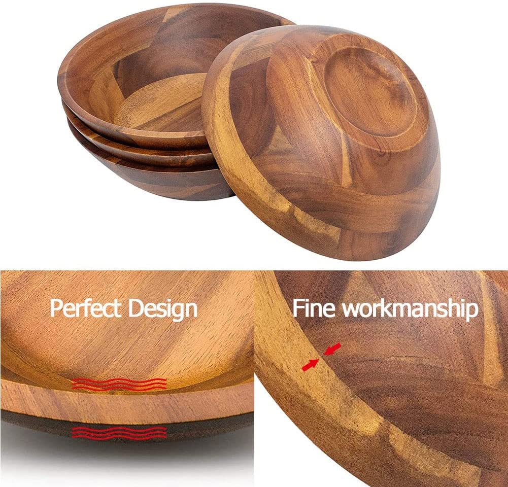 AIDEA Acacia bowls close-up grain detail highlighting original color