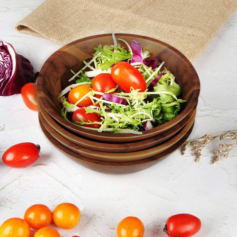 AIDEA Acacia bowls with smooth waterproof finish for easy cleaning
