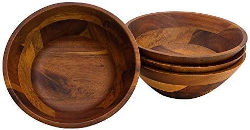 AIDEA Acacia bowls stacked neatly to save space