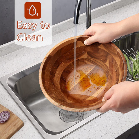 AIDEA acacia wood bowl is easy to clean after use.