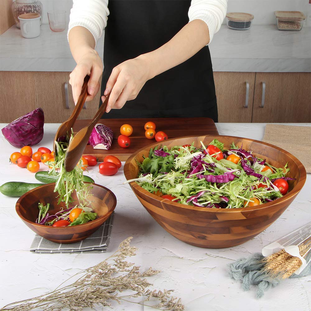 AIDEA salad being tossed in the large bowl for dinner gatherings