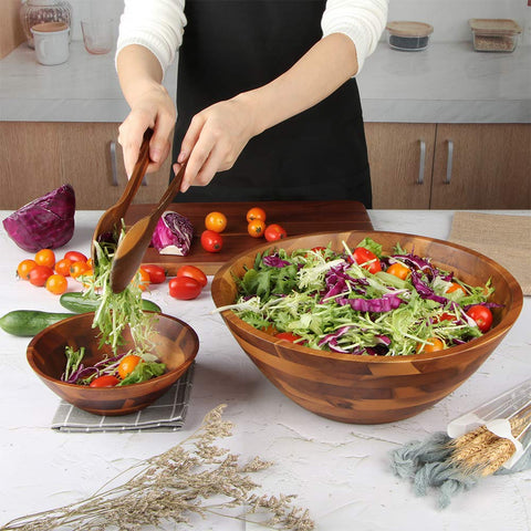 AIDEA salad being tossed in the large bowl for dinner gatherings
