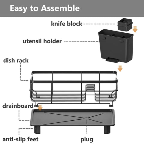 All-black finish adds a sleek kitchen look.
