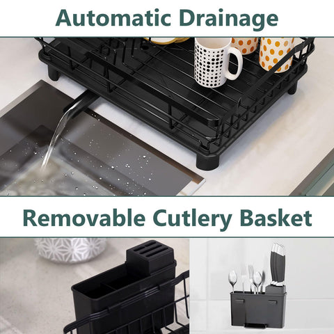 AIDERLY rack features integrated knife slots for safe drying.