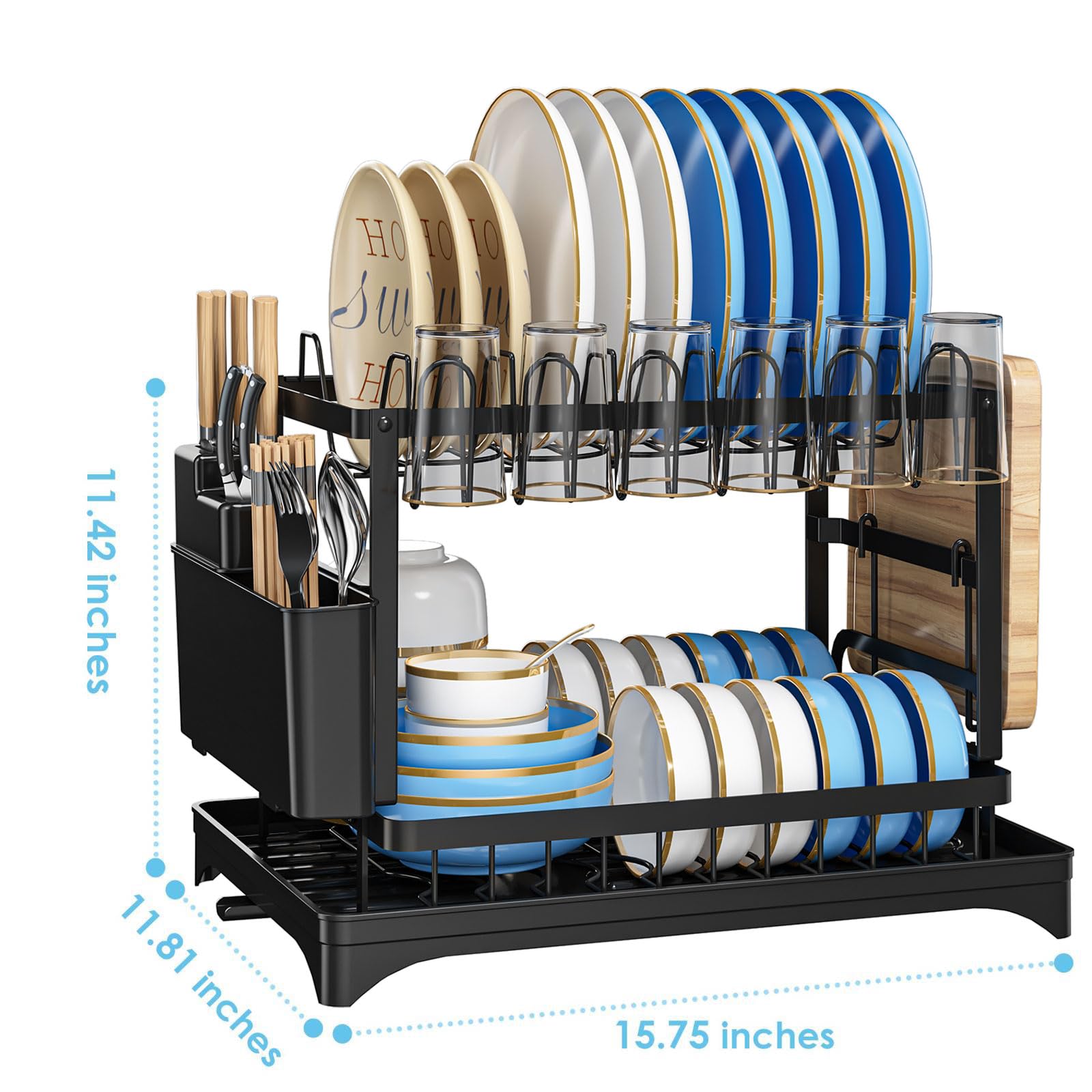 AIDERLY raised feet elevate the rack to protect countertops