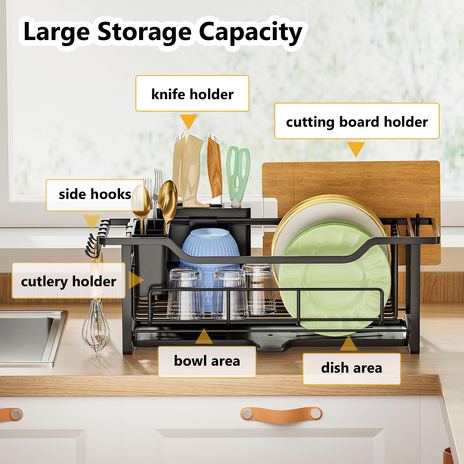 AIDERLY removable cutlery basket attachment for customizable utensil organization.