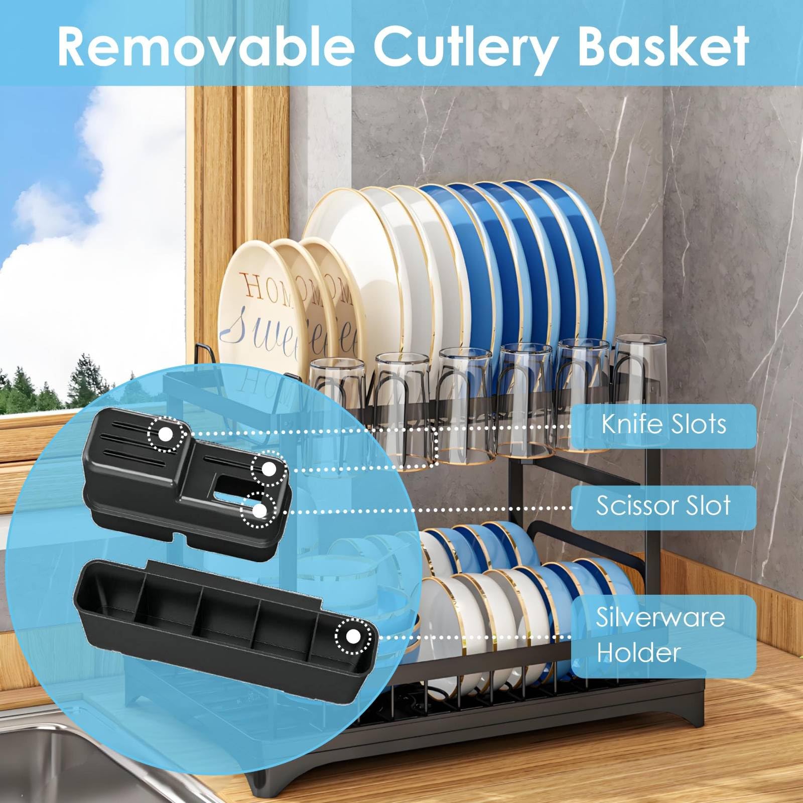 AIDERLY space-saving rack fits small kitchens while expanding drying capacity