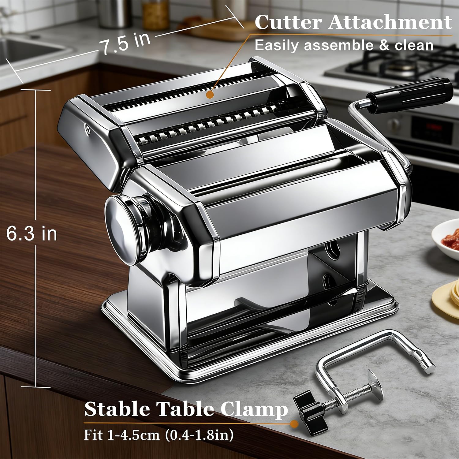 AIDOIT cutter blades cut sheets into spaghetti, fettuccini, or lasagna noodles