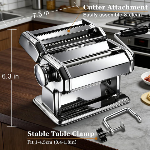 AIDOIT cutter blades cut sheets into spaghetti, fettuccini, or lasagna noodles