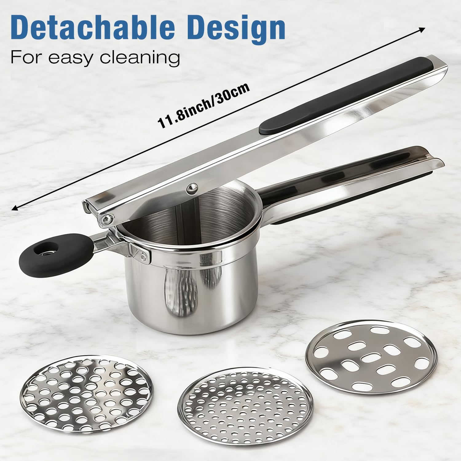 Easy-clean design of AIDOIT potato ricer after cooking