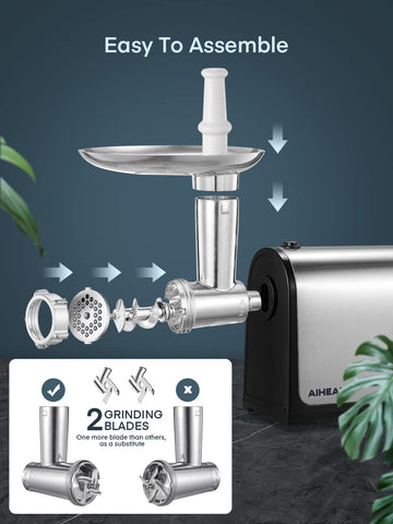 Aiheal meat mincer with locking knob for safer operation.