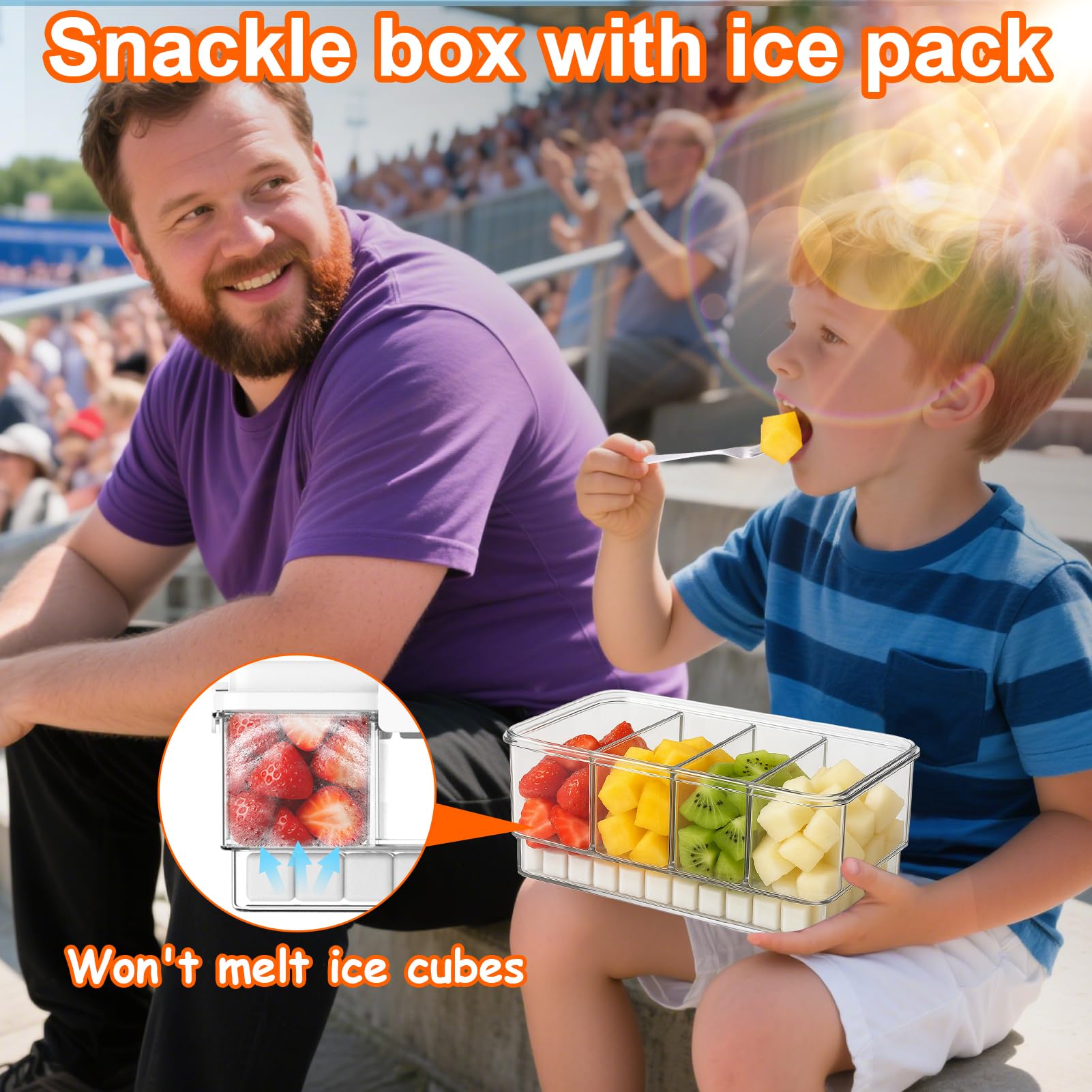 AIERSA Snackle Box container compartments illustrating food separation for flavor protection