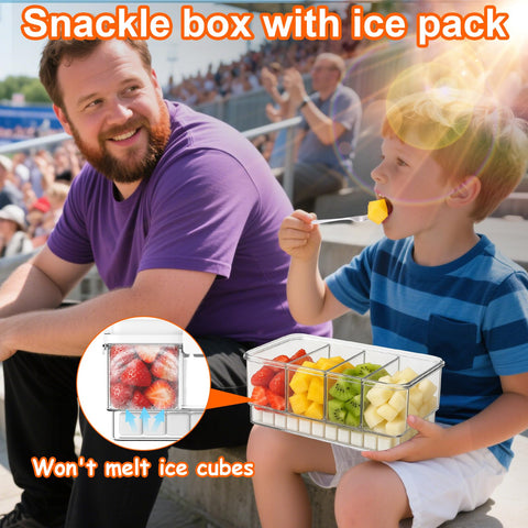 AIERSA Snackle Box container compartments illustrating food separation for flavor protection