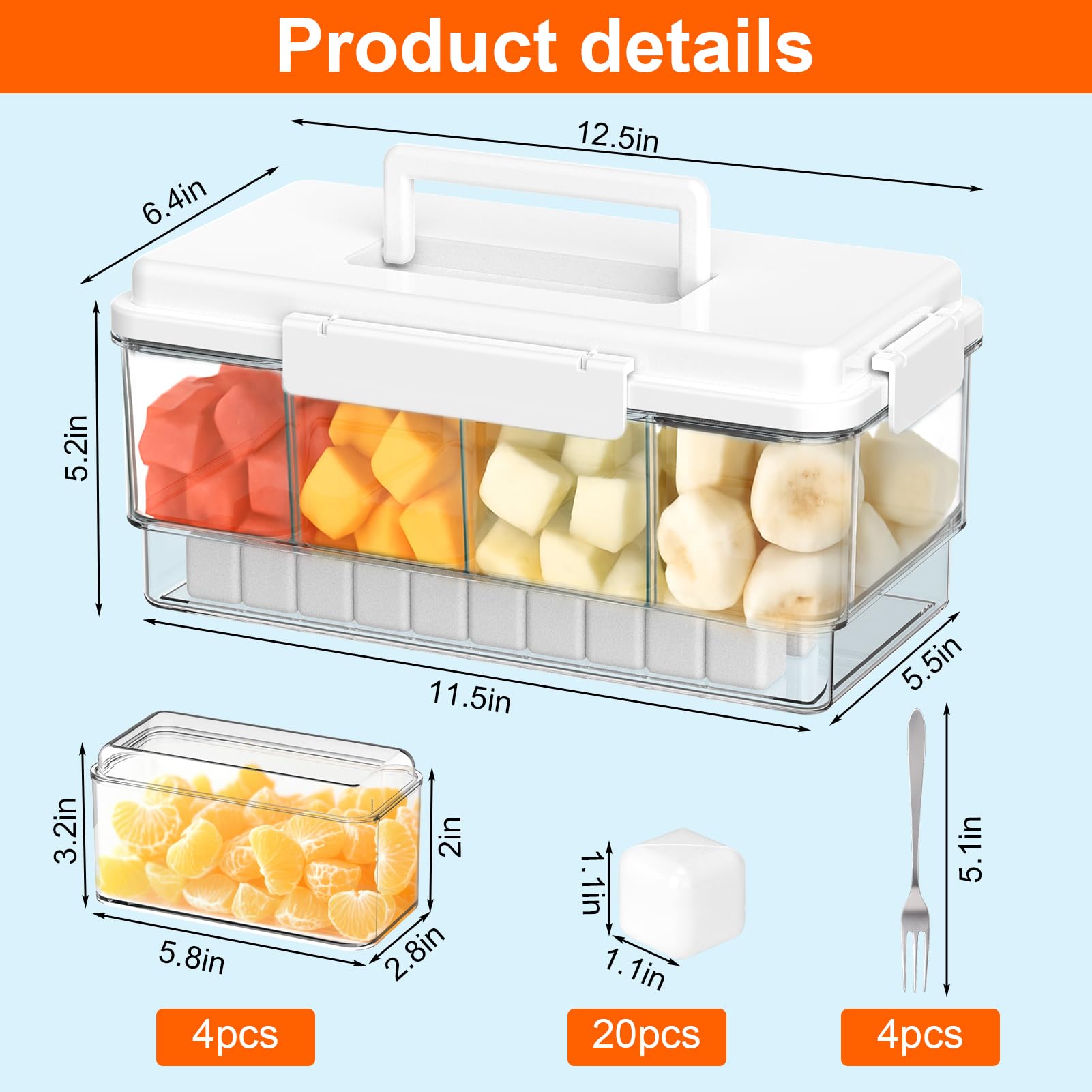 AIERSA Snackle Box container ice cubes ready for cooling of fresh foods