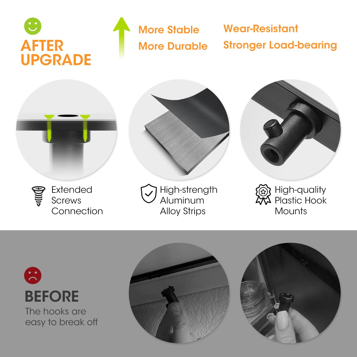 AIEVE attachment organizer features aluminum strip for durable storage.