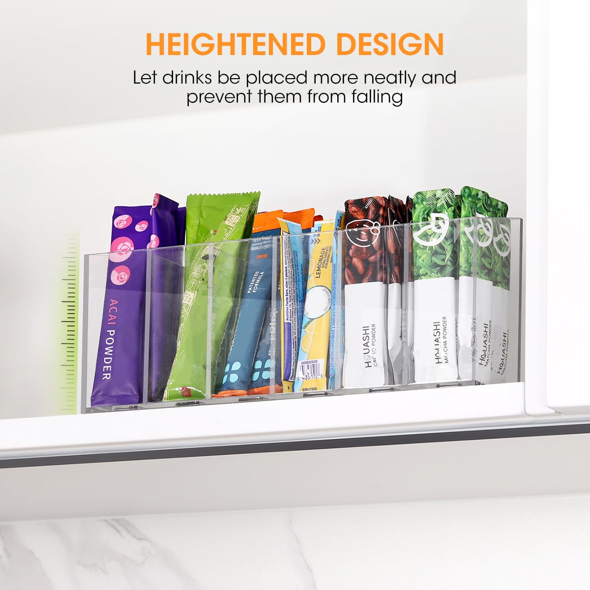 AIEVE enhances quick access with a clear, organized tray for flavors and packets.