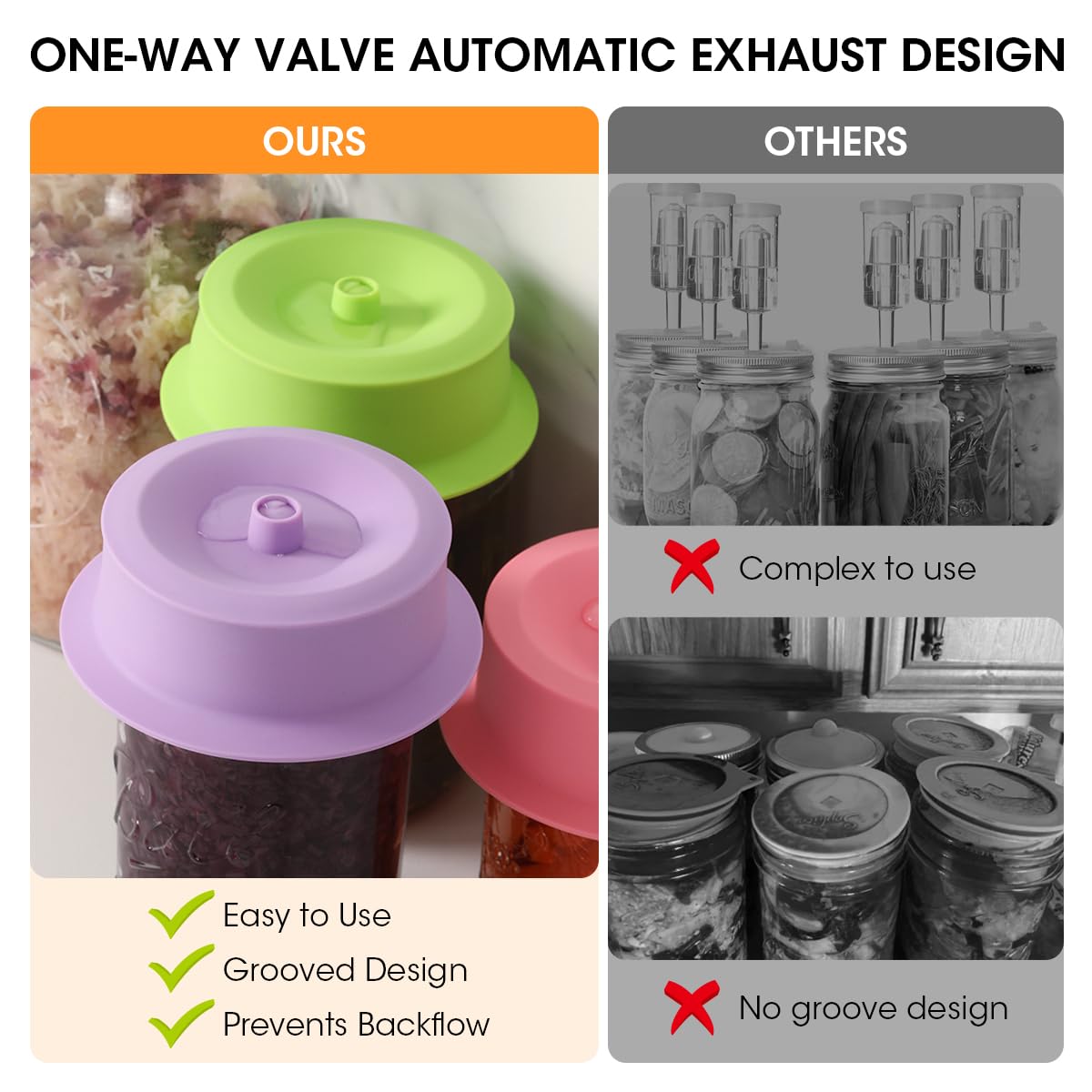 AIEVE glass fermentation weights with handle keep vegetables submerged for even fermentation.