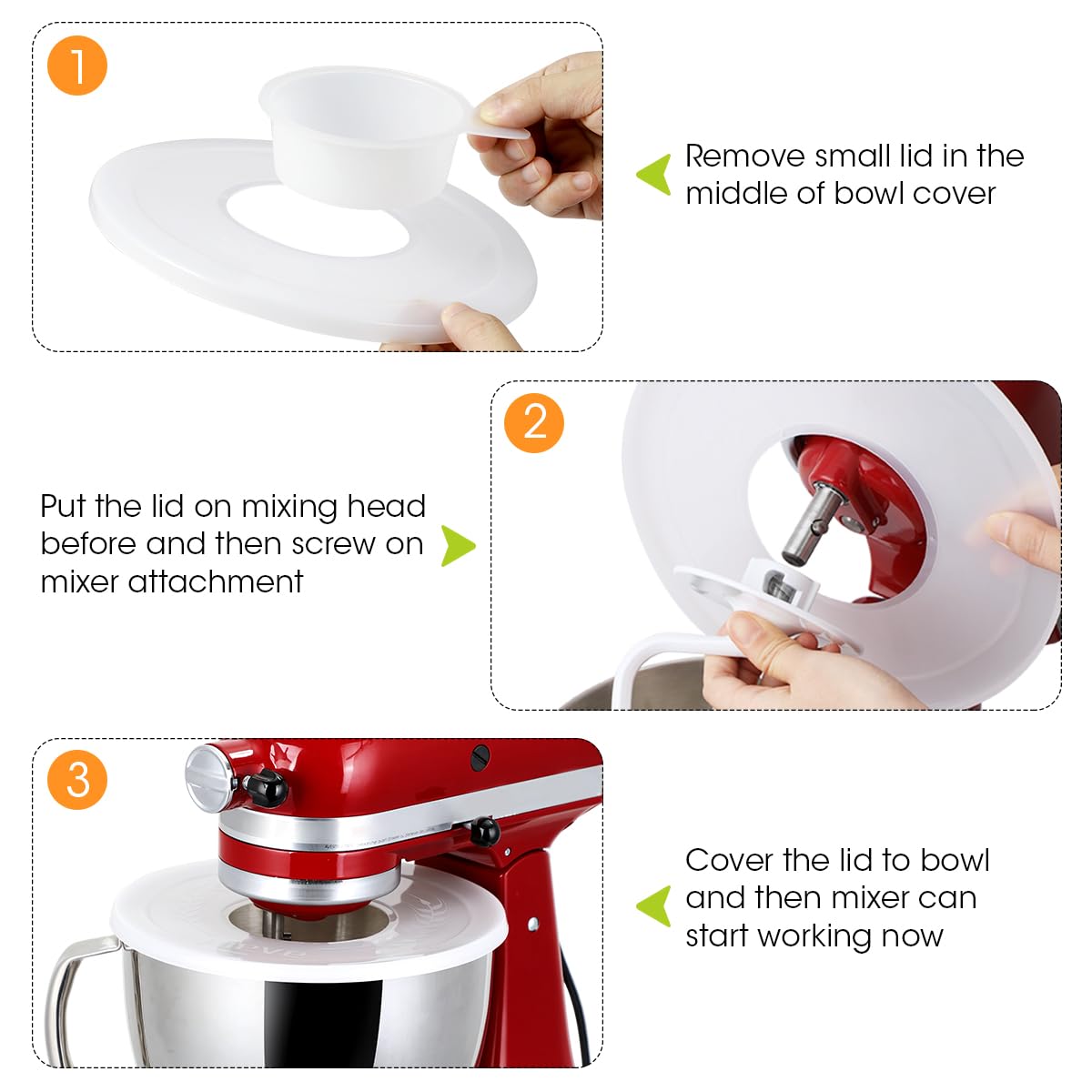 AIEVE guard covers attachments like beater and whisk to keep dust away