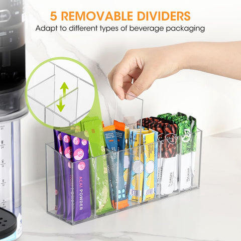 Removable dividers let you reconfigure AIEVE to fit different packet sizes.